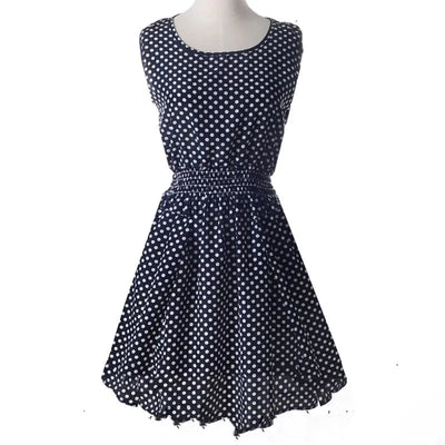 Plus Size Floral Chiffon Sleeveless Dress