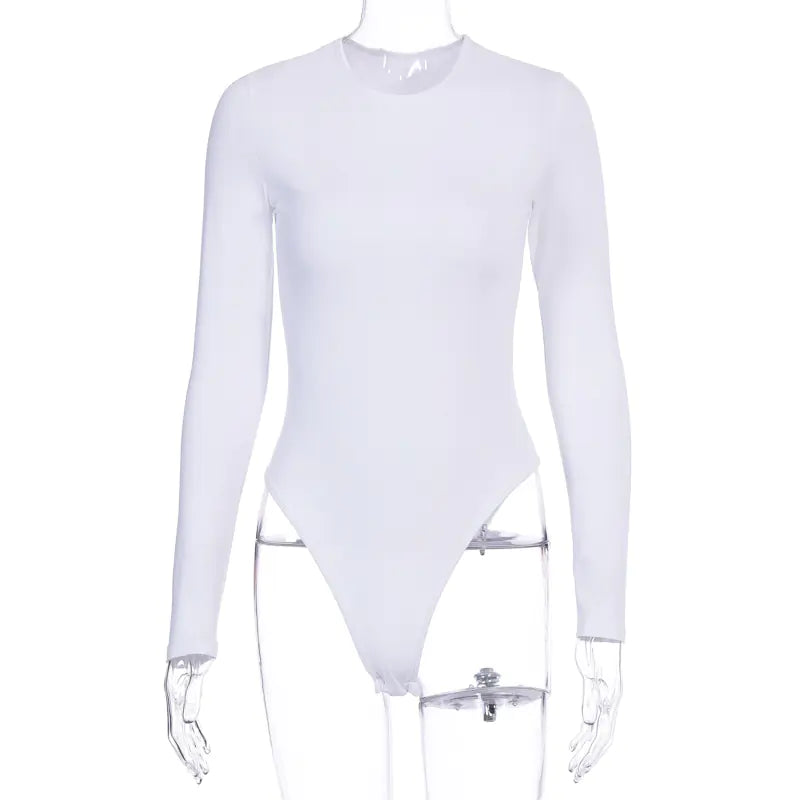 2023 Winter Women's Solid Color Long Sleeve Bodysuit