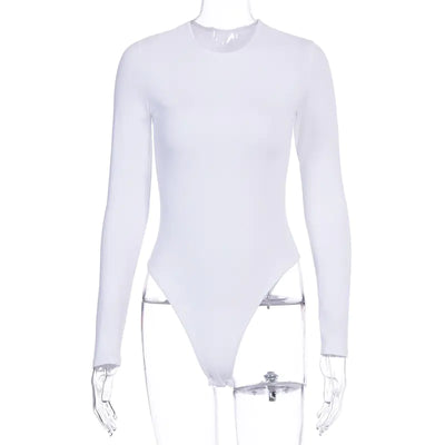 2023 Winter Women's Solid Color Long Sleeve Bodysuit
