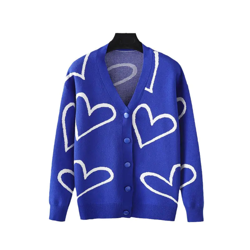 2023 Autumn Winter Women's Knit Cardigan with Hearts