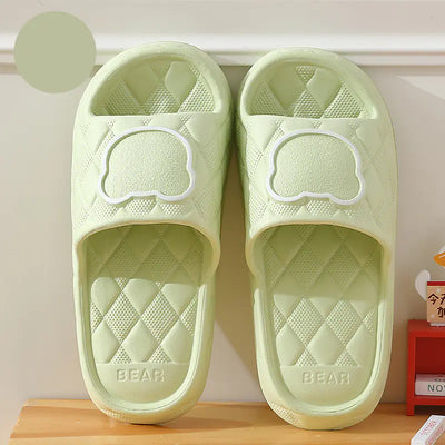 Rhombus Bear Design Non-Slip Thick Sole Slippers