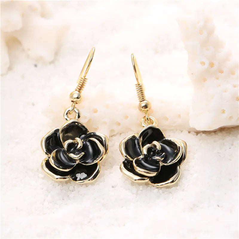 Rose Flower Earrings, Fashion Studs and Dangles