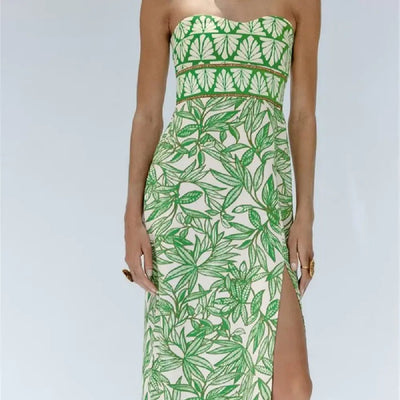 Floral Dress with High Slit for Women - ActOn