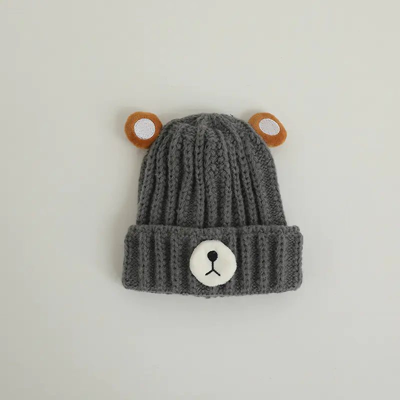 Knitted Bear Hat in Candy Color Woolen Style