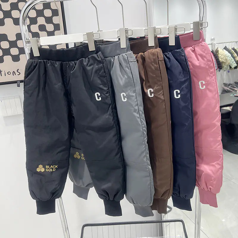 Kids' Thick Winter Waterproof Down Pants for Boys & Girls