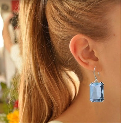 Vintage Square Zircon Ear Studs and Earrings
