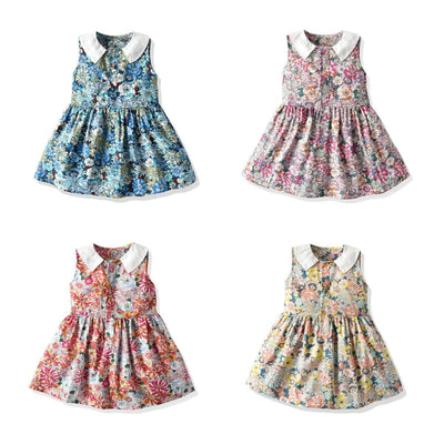Girls' Vintage Floral Dress - Sleeveless Summer Style - ActOn
