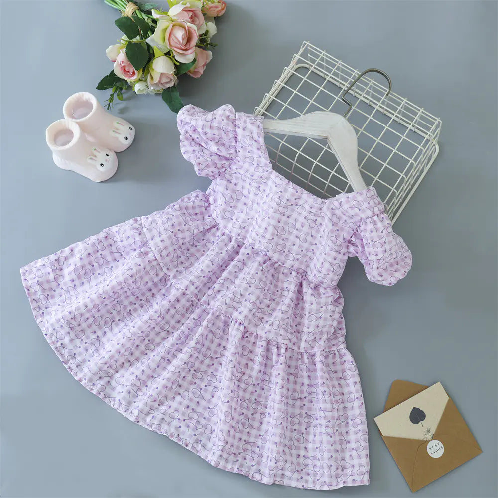 Girls' Floral Dress with Bowknot for Kids