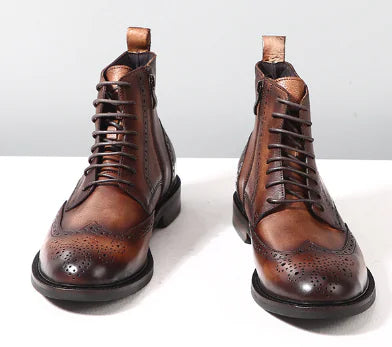 Casual Men's Leather Round Toe Boots