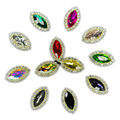 Colorful Glass Teardrop Rhinestone Hair Accessories