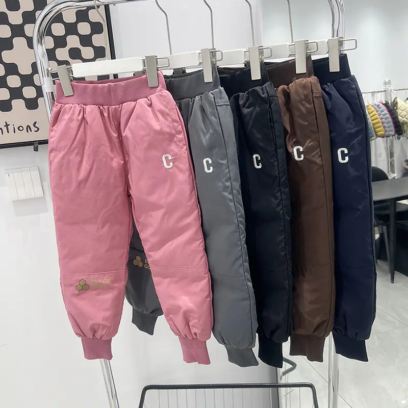 Kids' Thick Winter Waterproof Down Pants for Boys & Girls