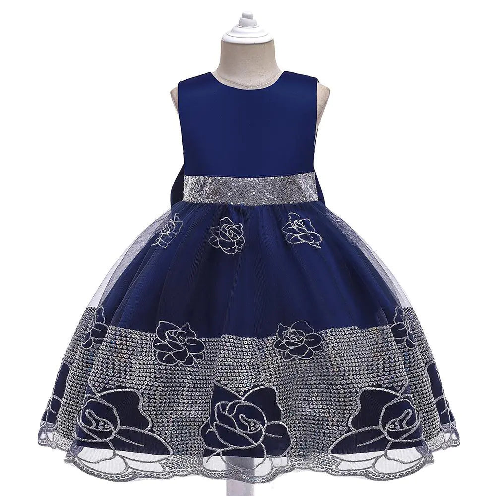 2023 New Embroidered Mesh Princess Dress for Girls