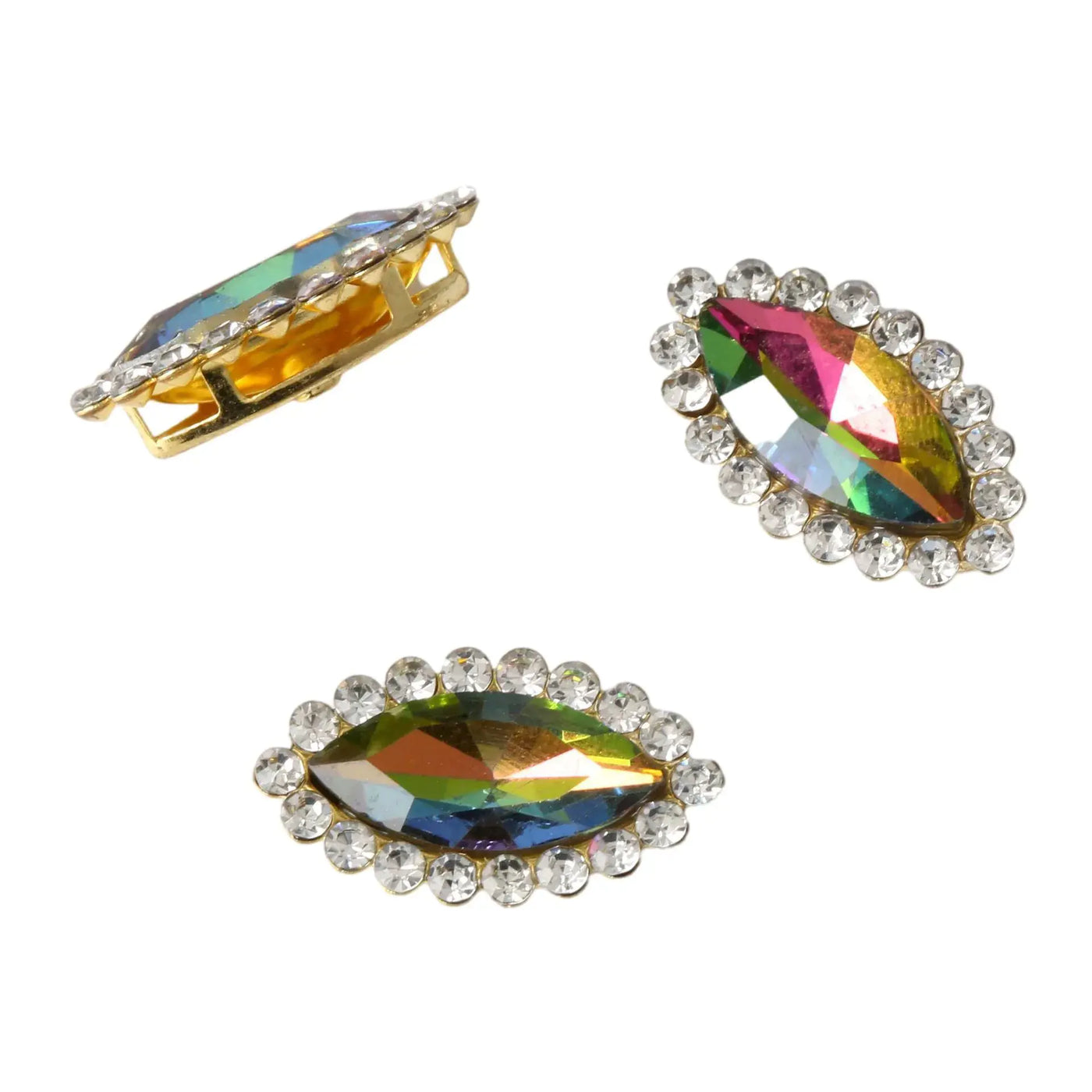 Colorful Glass Teardrop Rhinestone Hair Accessories