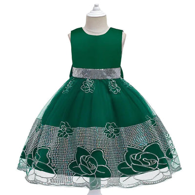 2023 New Embroidered Mesh Princess Dress for Girls