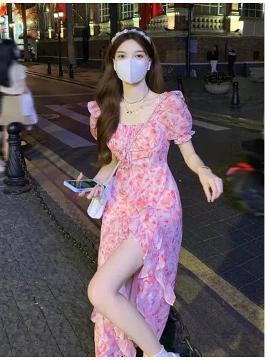 Irregular Floral Dress for Summer Women's Fashion - ActOn