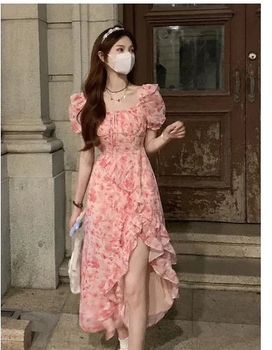 Irregular Floral Dress for Summer Women's Fashion - ActOn