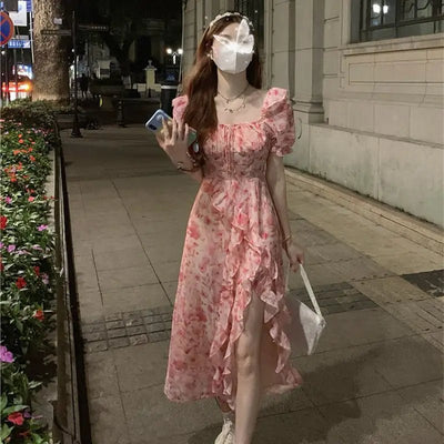 Irregular Floral Dress for Summer Women's Fashion - ActOn