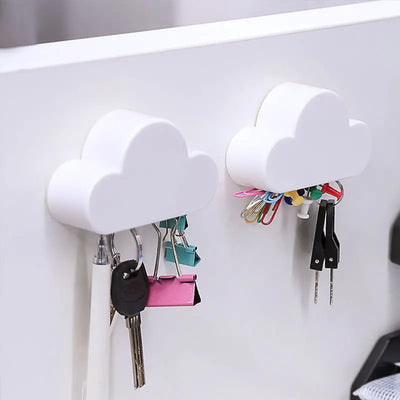 1pc Cloud Magnetic Key Hook with Sticky Ring Holder