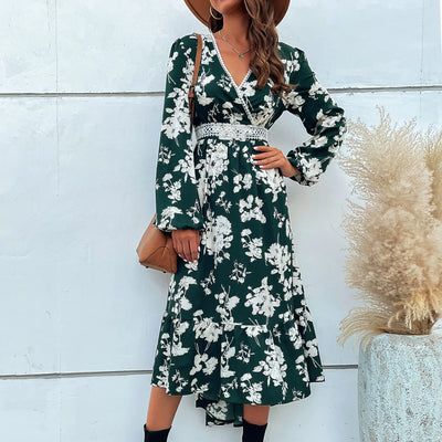 2023 Women's Fashion Asymmetrical Floral Dress