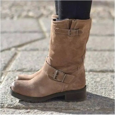 Square Heel Mid-Tube Women's Boots for All Seasons