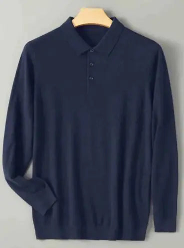 Men Long-sleeved Knitted Shirt