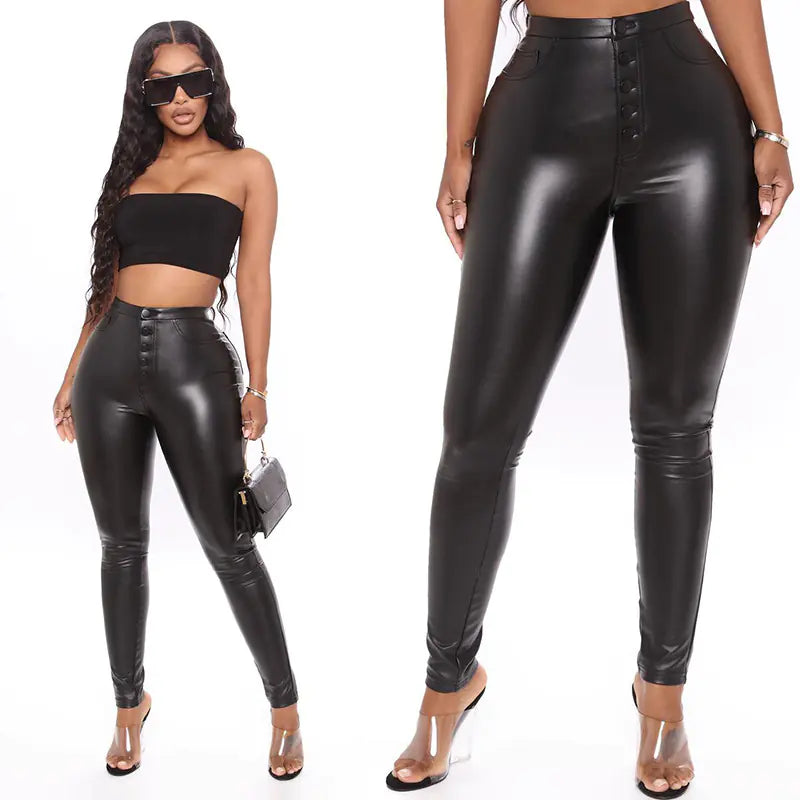 High Waist Tight Fitting Nightclub Trousers for Fall/Winter