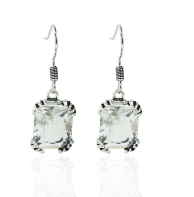 Vintage Square Zircon Ear Studs and Earrings