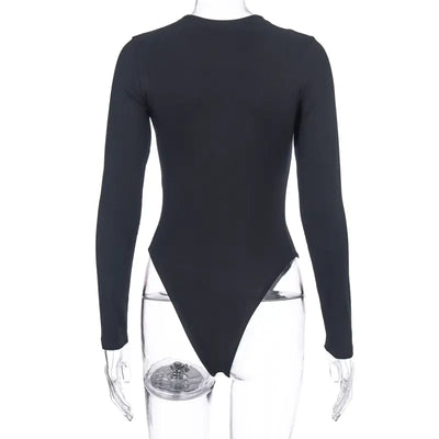 2023 Winter Women's Solid Color Long Sleeve Bodysuit