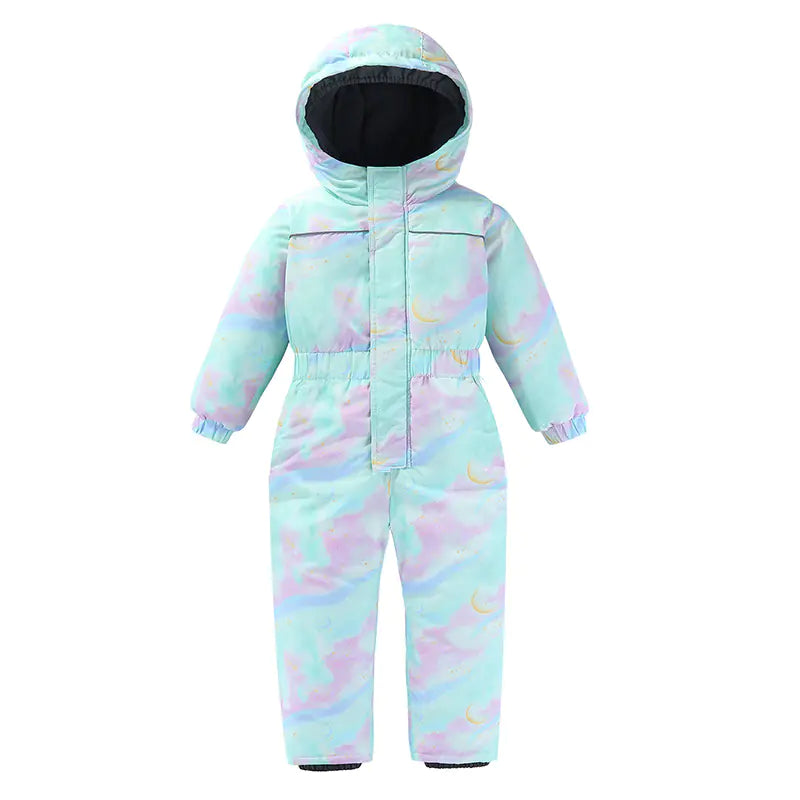 Winter New Kids' Warm One-Piece Printed Snowsuit