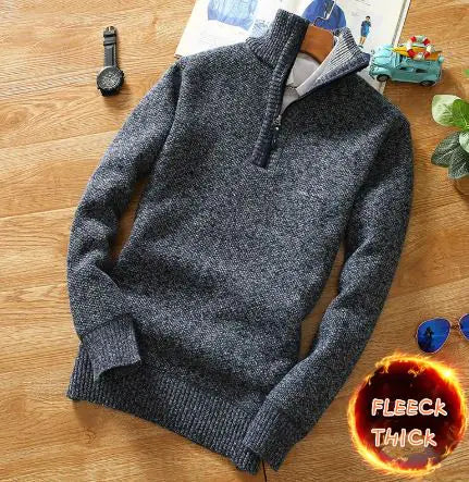 Autumn Winter Men Fleece Knitting Sweaters