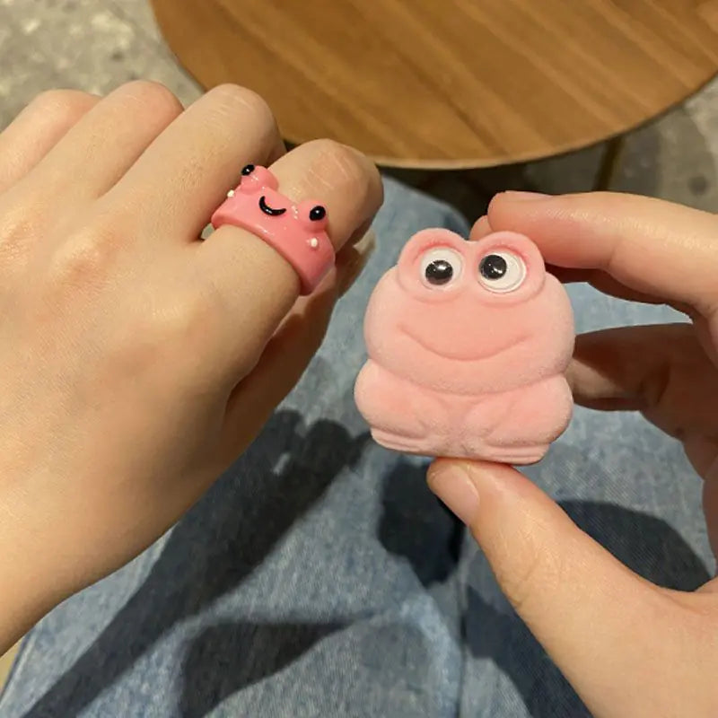 Cute Simple Boyfriend Exclusive Lonely Frog Ring