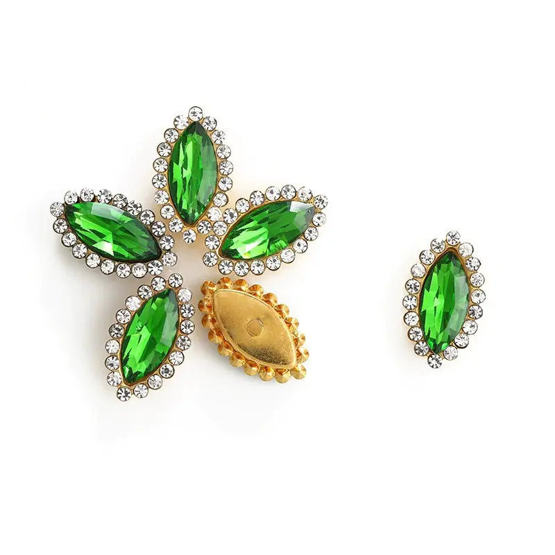 Colorful Glass Teardrop Rhinestone Hair Accessories