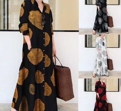 Waist-Cinching Floral Dress, Versatile Design