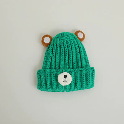 Knitted Bear Hat in Candy Color Woolen Style