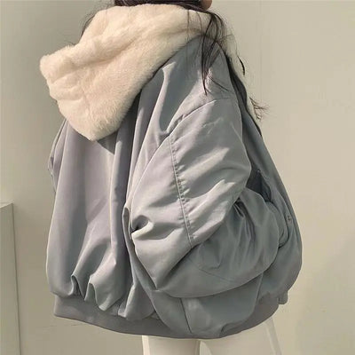 Reversible Thickened Lamb Wool Jacket for Women冬季