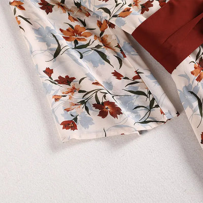 Plus Size Modified Hanfu Summer Dress with Floral Design