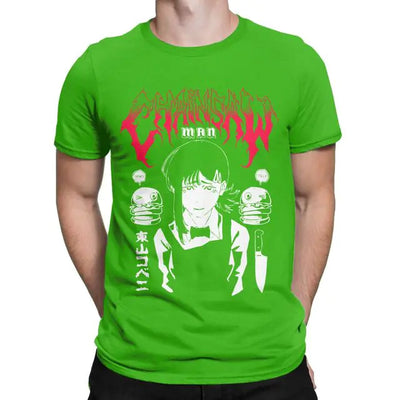 Men's Cotton T-Shirt with Retro Anime Scene Design