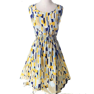 Plus Size Floral Chiffon Sleeveless Dress - ActOn