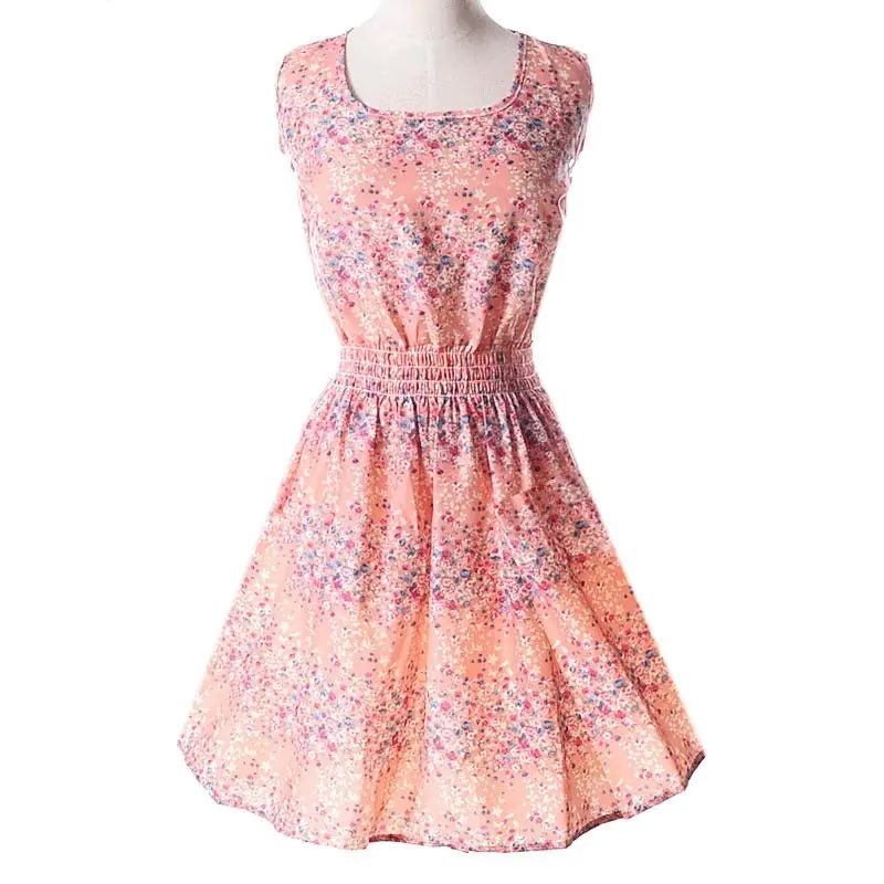 Plus Size Floral Chiffon Sleeveless Dress - ActOn