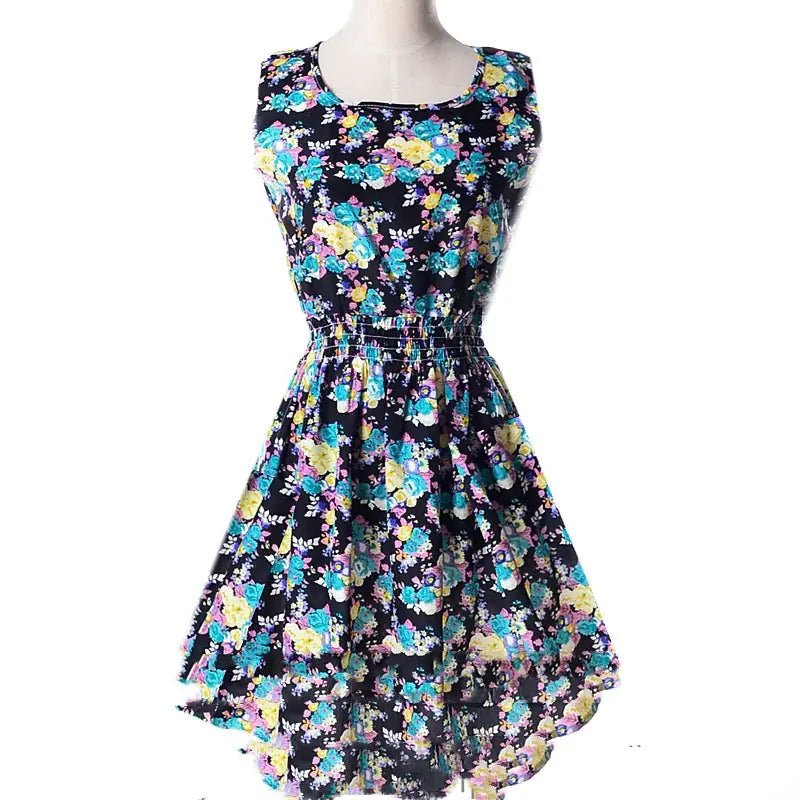 Plus Size Floral Chiffon Sleeveless Dress - ActOn
