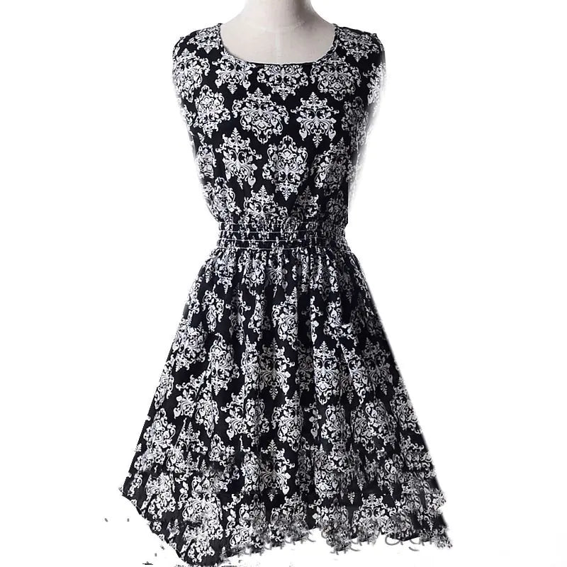 Plus Size Floral Chiffon Sleeveless Dress - ActOn