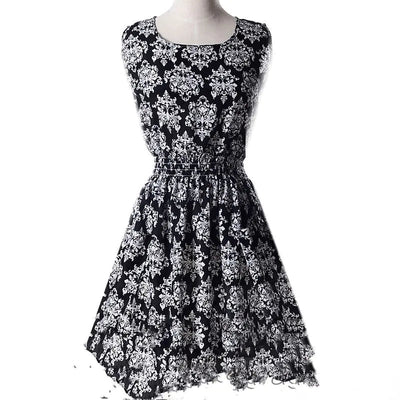 Plus Size Floral Chiffon Sleeveless Dress - ActOn