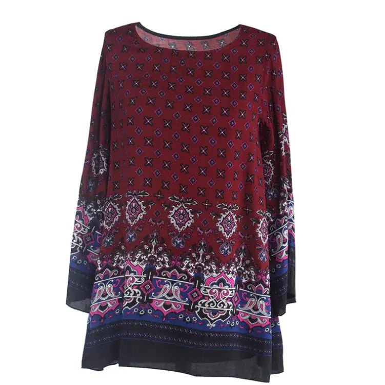 Plus Size Loose Sleeve Floral Print Dress - ActOn