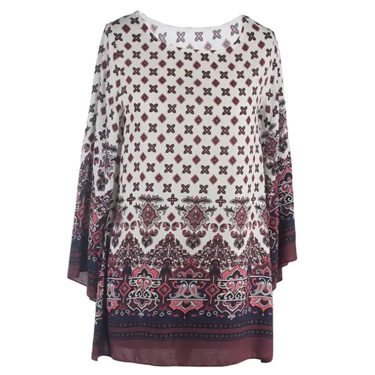 Plus Size Loose Sleeve Floral Print Dress - ActOn