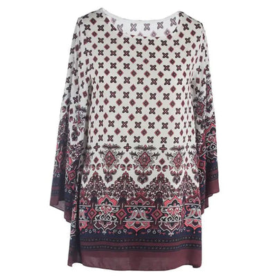 Plus Size Loose Sleeve Floral Print Dress - ActOn