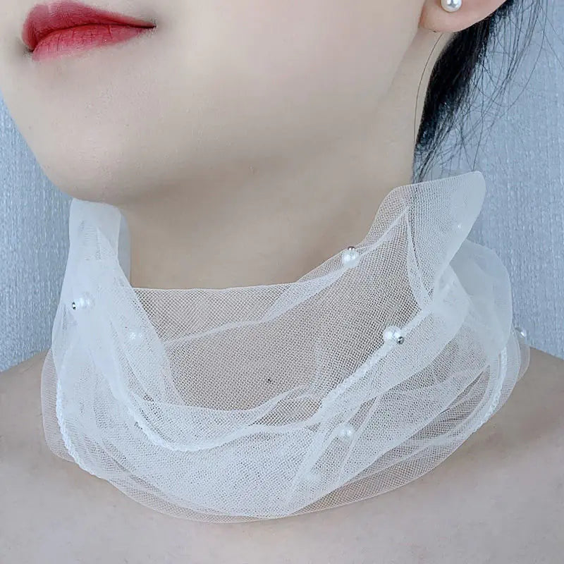 Fashion Solid Color Women's Beaded Elastic Scarf