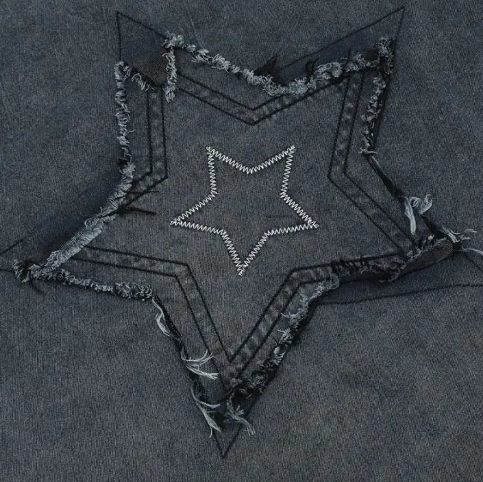 Punk Denim Short - sleeved T-shirt For Men - ActOn