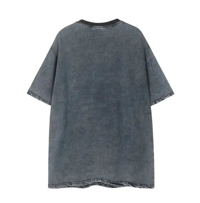 Punk Denim Short - sleeved T-shirt For Men - ActOn