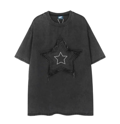 Punk Denim Short - sleeved T-shirt For Men - ActOn