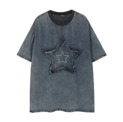 Punk Denim Short - sleeved T-shirt For Men - ActOn